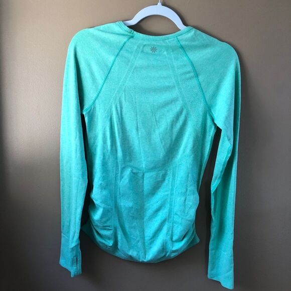 ATHLETA WOMENS FASTEST TRACK TOP SMALL GREEN ACTIVEWEAR WORKOUT LONG SLEEVE YOGA - Picture 2 of 8